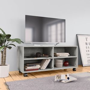 vidaXL Szafka pod TV z kółkami, kolor betonowy szary, 90x35x35 cm 1