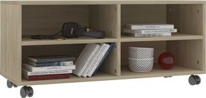 vidaXL Szafka pod TV z kółkami, dąb sonoma, 90x35x35, płyta wiórowa 3