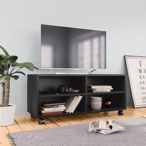 vidaXL Szafka pod TV z kółkami, czarna, 90x35x35 cm, płyta wiórowa 1