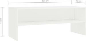vidaXL Szafka pod TV, biała, 100 x 40 x 40 cm, płyta wiórowa 6