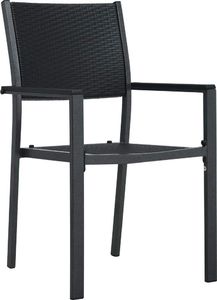 vidaXL krzesła ogrodowe, 4 sztuki, czarne, plastik stylizowany na rattan (47890) 2