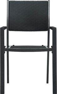 vidaXL krzesła ogrodowe, 4 sztuki, czarne, plastik stylizowany na rattan (47890) 3