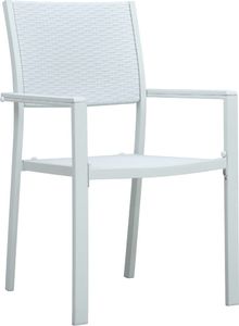 vidaXL krzesła ogrodowe, 4 sztuki, białe, plastik stylizowany na rattan (47888) 2