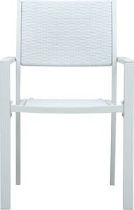 vidaXL krzesła ogrodowe, 4 sztuki, białe, plastik stylizowany na rattan (47888) 3