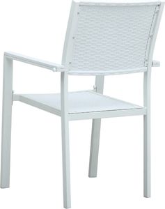 vidaXL krzesła ogrodowe, 4 sztuki, białe, plastik stylizowany na rattan (47888) 5