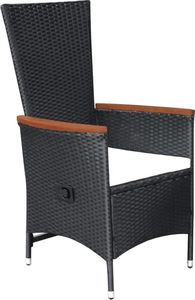 vidaXL Krzesła ogrodowe z poduszkami, 2 szt., polirattan, czarne 2