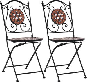 vidaXL mozaikowe krzesła bistro, 2 sztuki, brązowe, ceramiczne (46714) 1