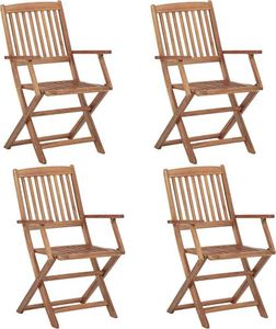 vidaXL składane krzesła ogrodowe, 4 sztuki, lite drewno akacjowe (46338) 1