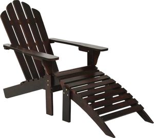 vidaXL fotel ogrodowy z podnóżkiem, drewniany, brązowy (45701) 1