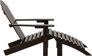 vidaXL fotel ogrodowy z podnóżkiem, drewniany, brązowy (45701) 3