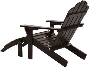 vidaXL fotel ogrodowy z podnóżkiem, drewniany, brązowy (45701) 4