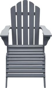 vidaXL fotel ogrodowy z podnóżkiem, drewniany, szary (45700) 2