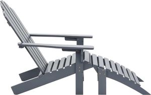 vidaXL fotel ogrodowy z podnóżkiem, drewniany, szary (45700) 3