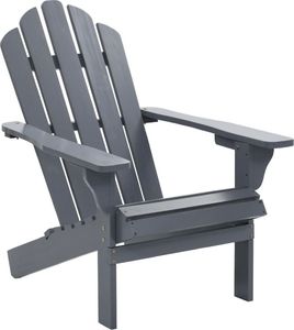 vidaXL fotel ogrodowy z podnóżkiem, drewniany, szary (45700) 5