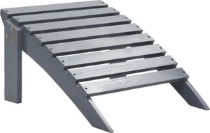 vidaXL fotel ogrodowy z podnóżkiem, drewniany, szary (45700) 7