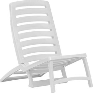 vidaXL składane krzesła plażowe, 4 sztuki, plastikowe, białe (45624) 2