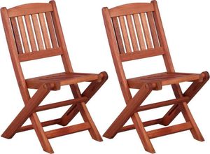 vidaXL krzesła dla dzieci, 2 sztuki, drewno eukaliptusowe (45583) 1