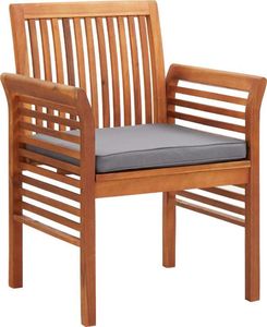 vidaXL krzesło ogrodowe z poduszką, lite drewno akacjowe (45969) 1