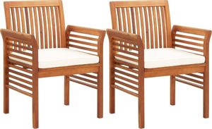 vidaXL krzesła ogrodowe z poduszkami, 2 sztuki, lite drewno akacjowe (45965) 1