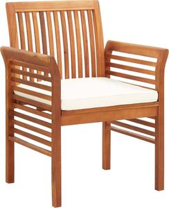 vidaXL krzesło ogrodowe z poduszką, lite drewno akacjowe (45964) 1