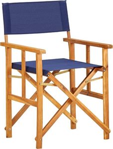 vidaXL Krzesło reżyserskie, lite drewno akacjowe, niebieskie (45952) 1