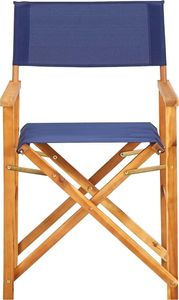 vidaXL krzesła reżyserskie, 2 sztuki, lite drewno akacjowe, niebieskie (45948) 3