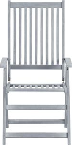 vidaXL rozkładane krzesła ogrodowe, 2 sztuki, szare, lite drewno akacjowe (45938) 3