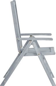 vidaXL rozkładane krzesła ogrodowe, 2 sztuki, szare, lite drewno akacjowe (45938) 4