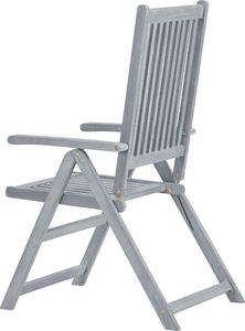 vidaXL rozkładane krzesła ogrodowe, 2 sztuki, szare, lite drewno akacjowe (45938) 5