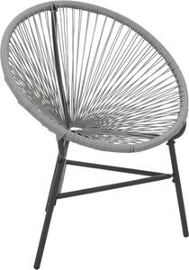 vidaXL owalne krzesło ogrodowe, polirattan, szare (44481) 1