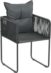 vidaXL Krzesła ogrodowe z poduszkami, 2 szt., polirattan, czarne 2