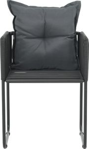 vidaXL Krzesła ogrodowe z poduszkami, 2 szt., polirattan, czarne 3