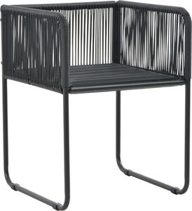 vidaXL Krzesła ogrodowe z poduszkami, 2 szt., polirattan, czarne 5