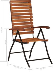 vidaXL rozkładane krzesła ogrodowe, 2 sztuki, lite drewno akacjowe (44391) 7