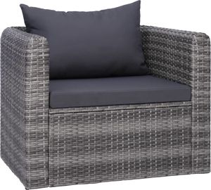 vidaXL ogrodowe krzesło z poduszką, rattan PE, szare (44161) 1