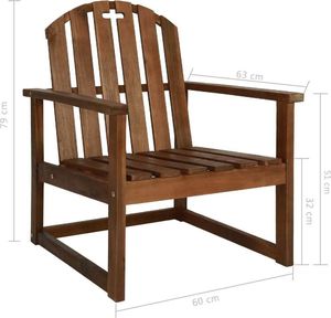 vidaXL krzesła ogrodowe, 2 sztuki, lite drewno akacjowe 8