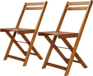 vidaXL krzesła bistro, ogrodowe, 2 sztuki, lite drewno akacjowe (44012) 1