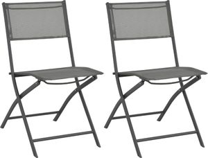 vidaXL Składane krzesła ogrodowe, 2 szt., stal i textilene 1