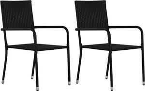 vidaXL krzesła ogrodowe, 2 sztuki, polirattan, czarne (43929) 1