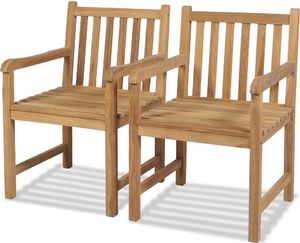 vidaXL krzesła ogrodowe, 2 sztuki, lite drewno tekowe (43250) 1