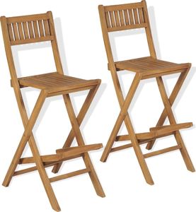 vidaXL składane krzesła barowe, 2 sztuki, lite drewno tekowe (43806) 1