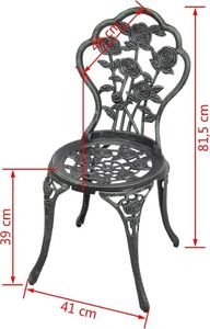 vidaXL krzesła bistro, 2 sztuki, odlewane aluminium, zielone (43175) 6