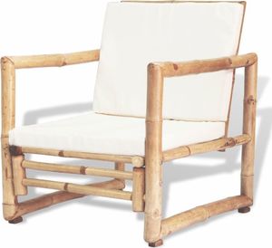 vidaXL krzesła ogrodowe z poduszkami, 2 sztuki, bambusowe (43158) 1