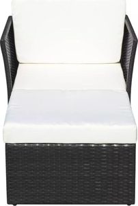 vidaXL krzesło ogrodowe z podnóżkiem, polirattan, czarny (41981) 4