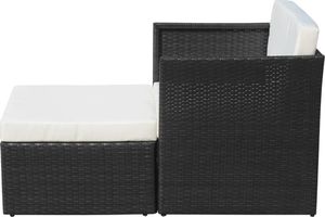 vidaXL krzesło ogrodowe z podnóżkiem, polirattan, czarny (41981) 5