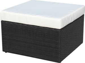 vidaXL krzesło ogrodowe z podnóżkiem, polirattan, czarny (41981) 7