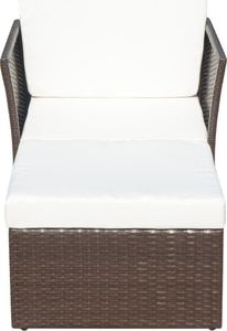 vidaXL krzesło ogrodowe z podnóżkiem, polirattan, brąz (41980) 4