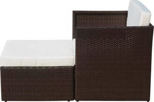 vidaXL krzesło ogrodowe z podnóżkiem, polirattan, brąz (41980) 5