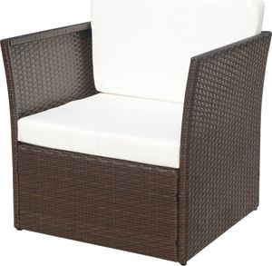 vidaXL krzesło ogrodowe z podnóżkiem, polirattan, brąz (41980) 6