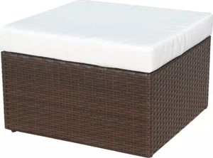 vidaXL krzesło ogrodowe z podnóżkiem, polirattan, brąz (41980) 7